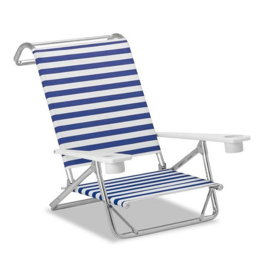 Caribbean Joe 5 Position Beach Chair with Deluxe Polymer Arms