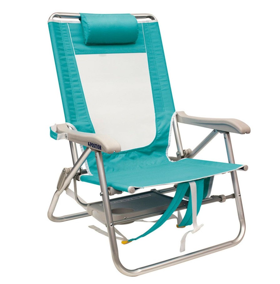 Chairs *  Caribbean Joe 5 Position Beach Chair With Deluxe Polymer Arms -  Foldtoolshop